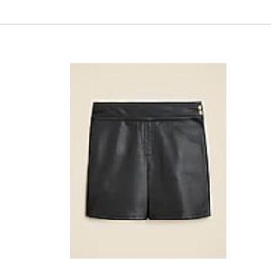 J. Crew Black faux Leather Skirt Mini skirt center pleat